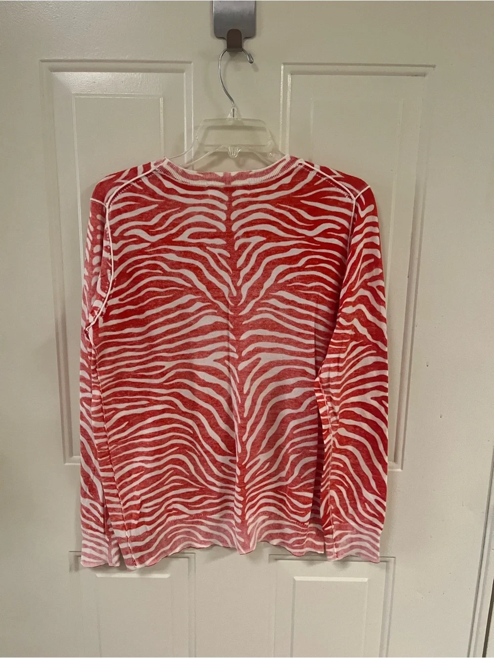 Michael Kors Red & White Zebra Print Sweater